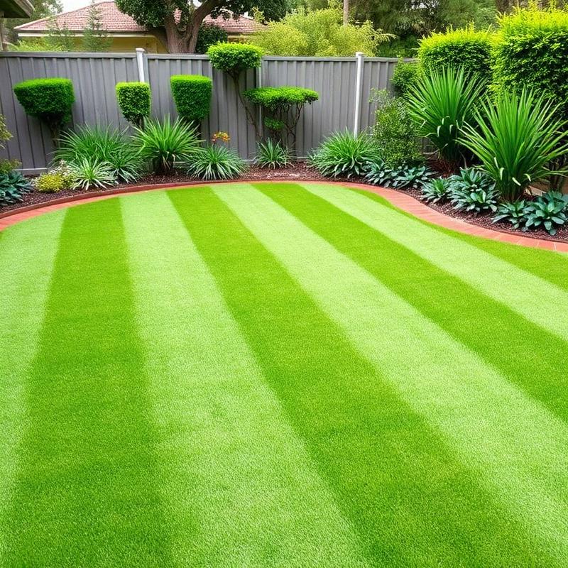 Freshly mown suburban lawn with neat edges