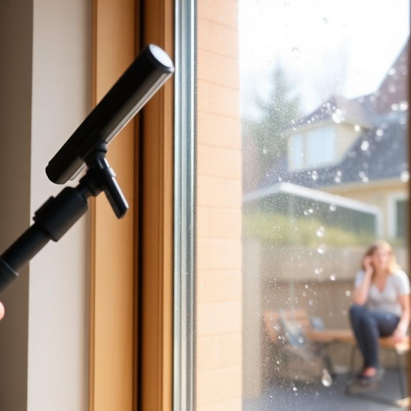 Residential window being cleaned